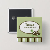 Mod Green Turtle Baby Duschname Schaltfläche Button (Vorne & Hinten)