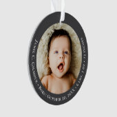 Mod Grey Baby's First Christmas 1 photo Birth date Ornament (Vorderseite)