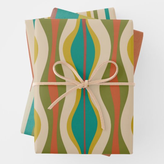Mod Groove Retro Muster Geschenkpapier Set (Beispiel)