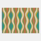 Mod Groove Retro Muster Geschenkpapier Set (Vorderseite)