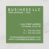Mod-grüne Quadrate Quadratische Visitenkarte (Rückseite)