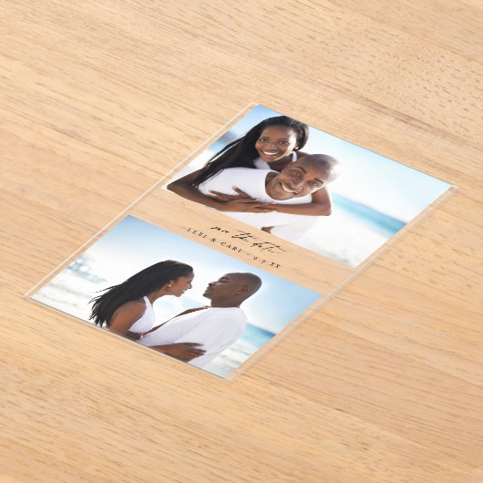 MOD H Duo Foto Save the Date Acryleinladungen (Ablage )