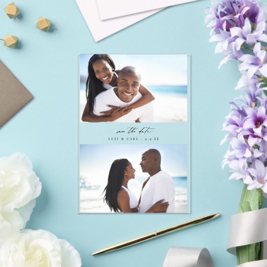 MOD H Duo Foto Save the Date Acryleinladungen (In Situ (Hochzeit))