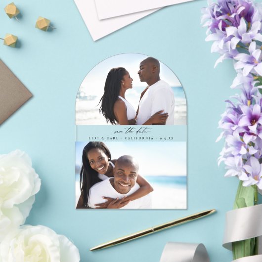 MOD H Duo Foto Save the Date Arc Acryleinladungen (Insitu (Hochzeit))