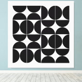 Mod Halbkreise in Schwarz Leinwanddruck (Insitu (Holzboden))
