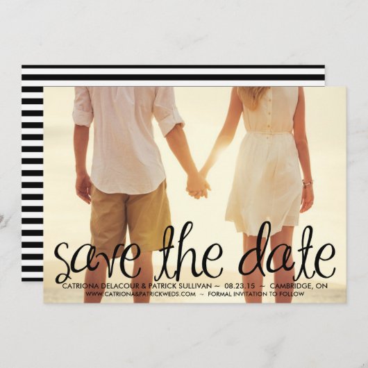 Mod Handgeschriebenes Skript Ankündigung Datum fre (Vorne/Hinten)