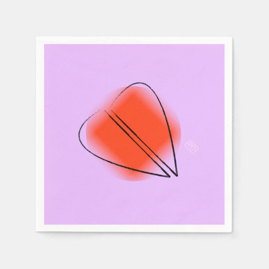 Mod Heart Cocktail Paper Napkin Serviette (Vorderseite)