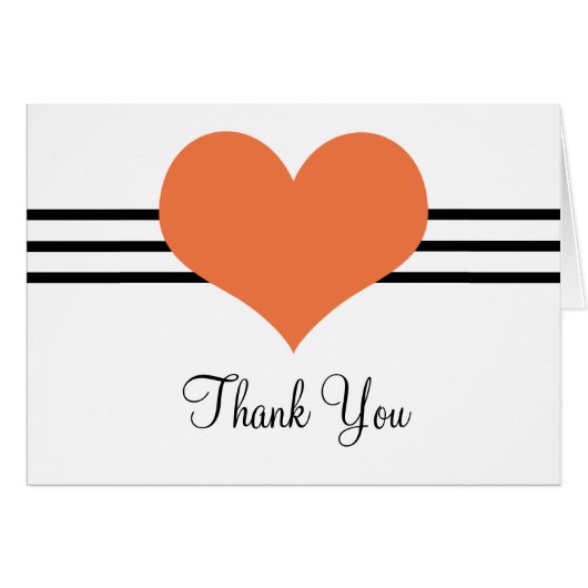 Mod Heart Dankeschön Karte, Orange (Vorderseite (Horizontal))