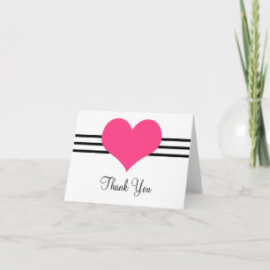 Mod Heart Dankeschön Karte, Pink Dankeskarte