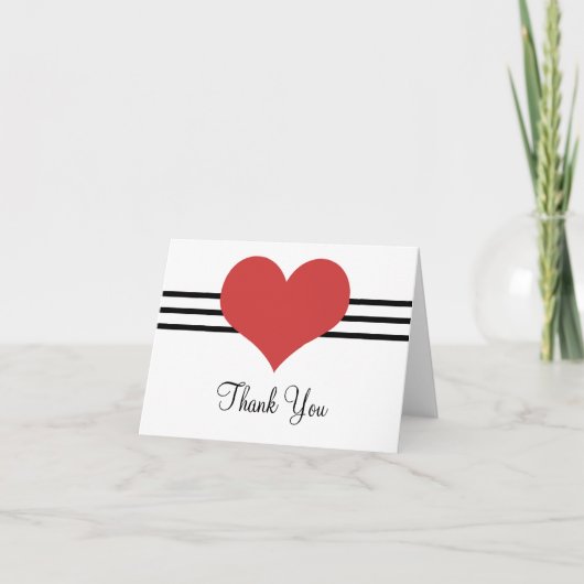 Mod Heart Dankeschön Karte, rot Dankeskarte (Vorderseite)