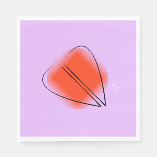 Mod Heart Luncheon Paper Napkin Serviette (Vorderseite)