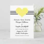 Mod Heart Save the Date einladen, gelb (Stehend Vorderseite)