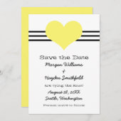 Mod Heart Save the Date einladen, gelb (Vorne/Hinten)