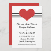 Mod Heart Save the Date einladen, Rot (Vorne/Hinten)