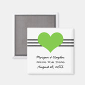 Mod Heart Save the Date Magnet, Green Magnet (Vorderseite/Rückseite)