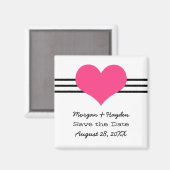 Mod Heart Save the Date Magnet, Pink Magnet (Vorderseite/Rückseite)