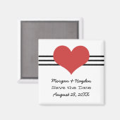 Mod Heart Save the Date Magnet, Red Magnet (Vorderseite/Rückseite)