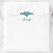 Mod Heart Save the Date Stickers, blau Quadratischer Aufkleber (Tasche)
