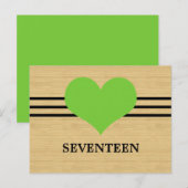 Mod Heart Tischnummer Postcard, grün (Vorne/Hinten)