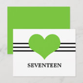 Mod Heart Tischnummer Postcard, grün (Vorne/Hinten)