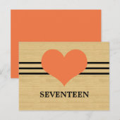 Mod Heart Tischnummer Postcard, Orange (Vorne/Hinten)