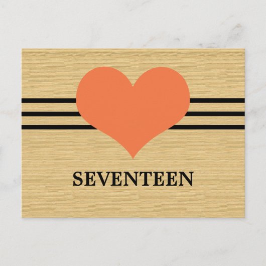 Mod Heart Tischnummer Postcard, Orange (Vorderseite)