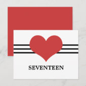 Mod Heart Tischnummer Postcard, Rot (Vorne/Hinten)