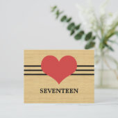 Mod Heart Tischnummer Postcard, Rot (Stehend Vorderseite)