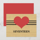 Mod Heart Tischnummer Postcard, Rot (Vorne/Hinten)