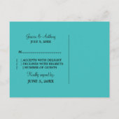 Mod Heart UAWG Postcard, Aqua Einladungspostkarte (Rückseite)