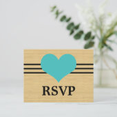 Mod Heart UAWG Postcard, Aqua Einladungspostkarte (Stehend Vorderseite)