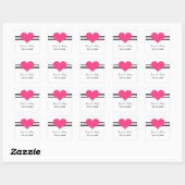 Mod Heart Wedding Stickers, rosa Quadratischer Aufkleber (Blatt)