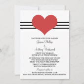 Mod Heart Wedite Invite, Red Einladung (Vorderseite)