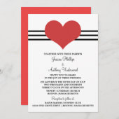Mod Heart Wedite Invite, Red Einladung (Vorne/Hinten)
