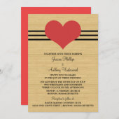 Mod Heart Wedite, Rot Einladung (Vorne/Hinten)