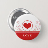 Mod Heart Wirbel Button, rot Button (Vorne & Hinten)