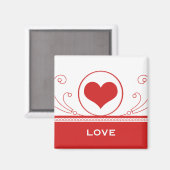Mod Heart Wirbel Magnet, Rot Magnet (Vorderseite/Rückseite)