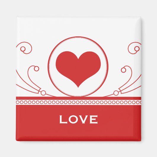 Mod Heart Wirbel Magnet, Rot Magnet (Vorne)