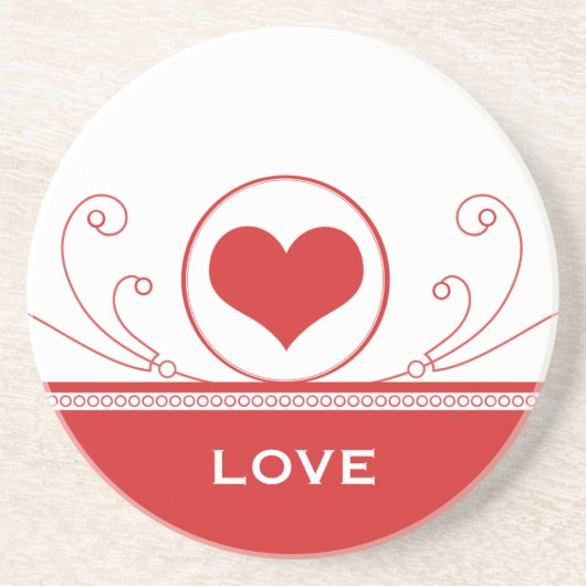 Mod Heart Wirbel Untersetzer, Rot Sandstein Untersetzer (Vorne)