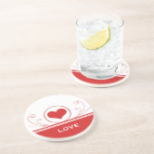 Mod Heart Wirbel Untersetzer, Rot Sandstein Untersetzer (Seite)