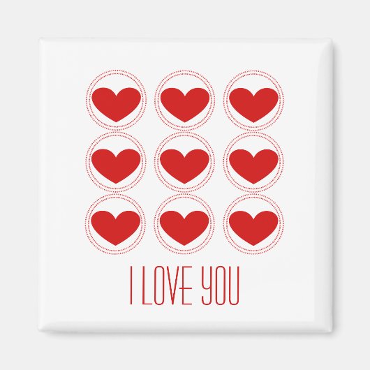 Mod Hearts Liebe Magnet, rot Magnet (Vorne)