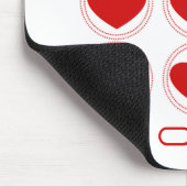 Mod Hearts Liebe Mousepad, rot Mousepad (Ecke)