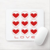 Mod Hearts Liebe Mousepad, rot Mousepad (Mit Mouse)