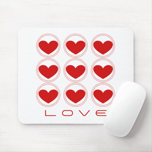 Mod Hearts Liebe Mousepad, rot Mousepad (Mit Mouse)