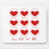 Mod Hearts Liebe Mousepad, rot Mousepad (Vorne)