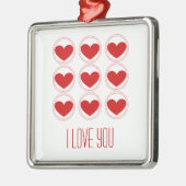 Mod Hearts Liebe Ornament, rot Silbernes Ornament (Links)