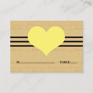 Mod Herz-Platzkarte, gelb Platzkarte