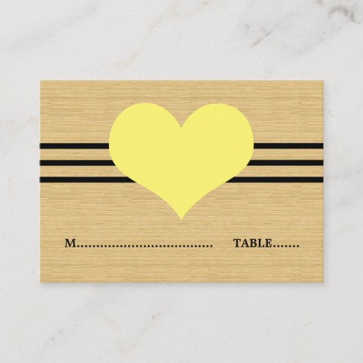 Mod Herz-Platzkarte, gelb Platzkarte (Vorderseite)