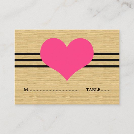Mod Herz-Platzkarte, rosa Platzkarte (Vorderseite)