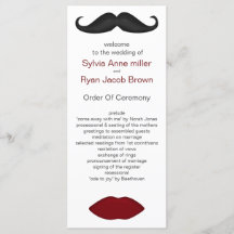 Mod Hochzeitsprogramm für Lippen und Schnurrbart